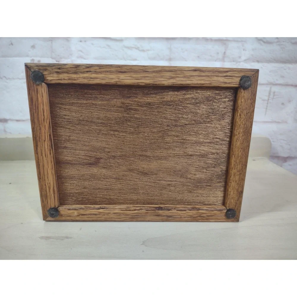 Wooden Storage Box 4x6 Picture Photo Organizer Case Drawer Keepsake Chest Stash